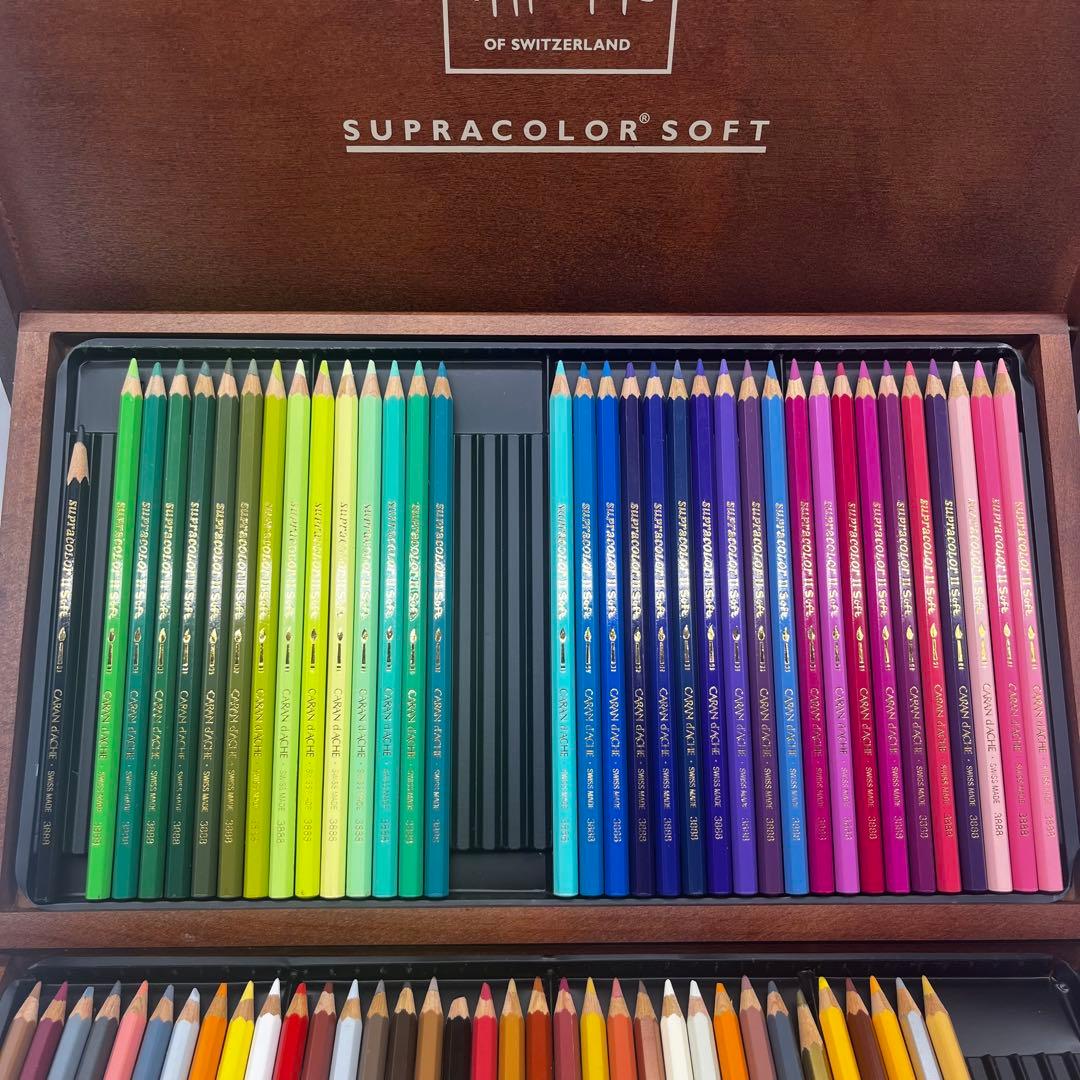 カランダッシュ　スプラカラーソフト　水溶性色鉛筆セット　80色木箱セット