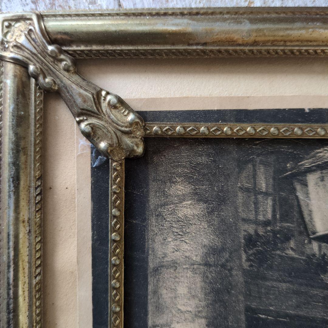 フランス　アンティーク　フレーム　ナポレオン　銅版画　セット　フォトスタンド