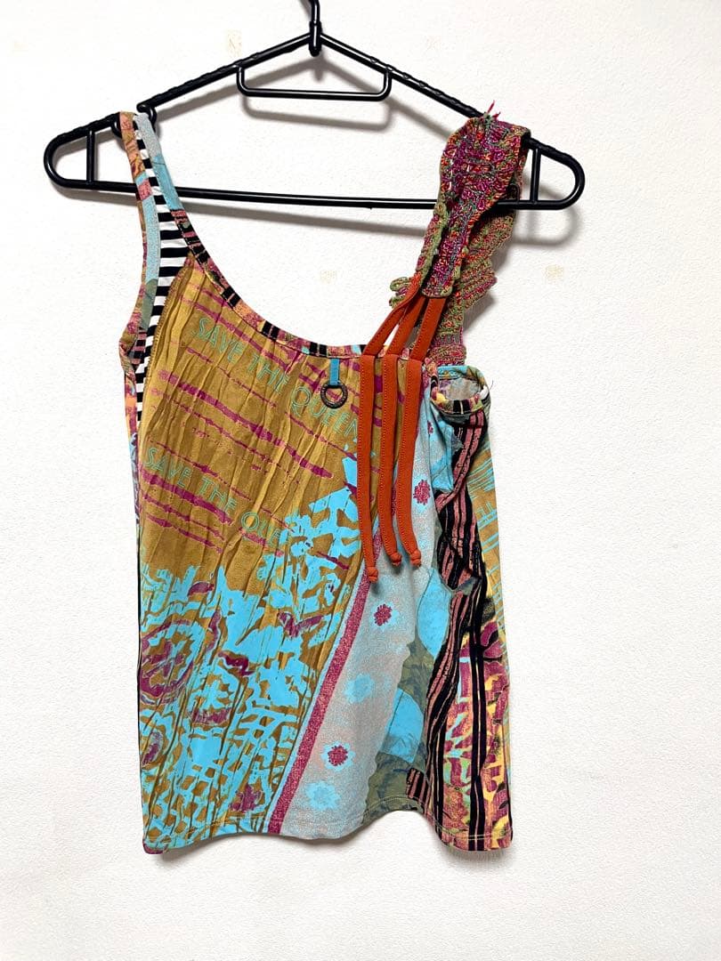 SAVE THE QUEEN 平成ギャル y2k カラフル刺繍キャミソール