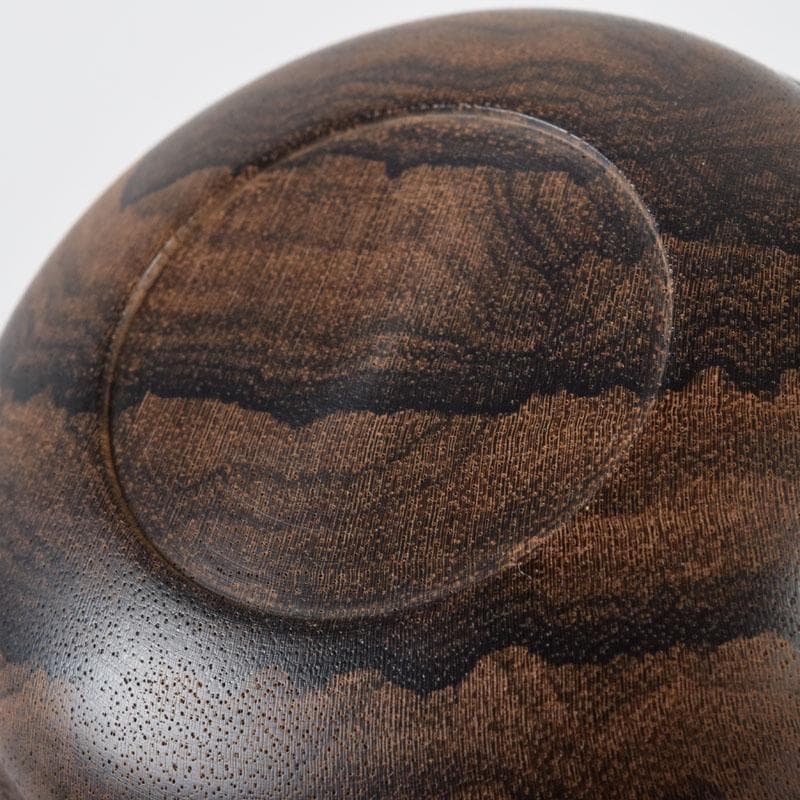 茶道具　黒柿　香合　共布　共箱　V　7633