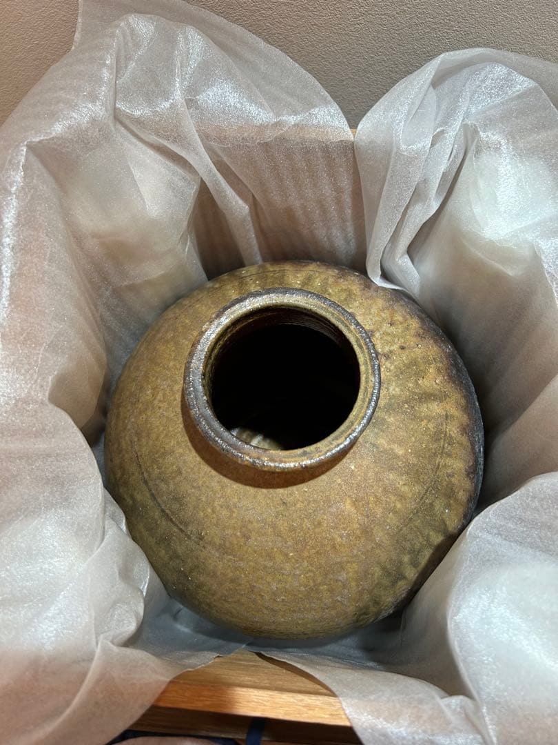 人間国宝藤原啓　備前焼壺　花瓶共箱あり