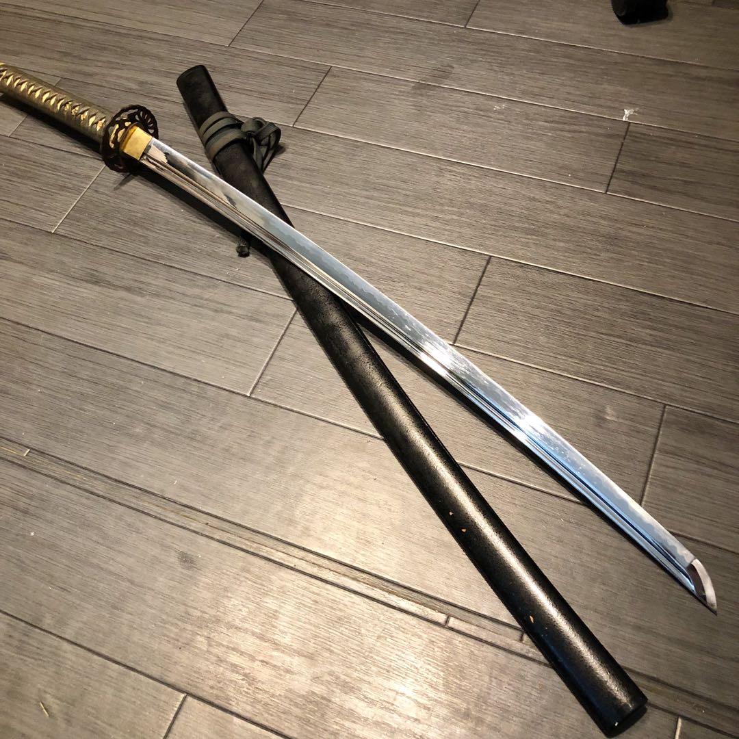 高級模造刀　高級居合刀　樋有刀身　拵全長105cm　居合刀　ヴィンテージ物