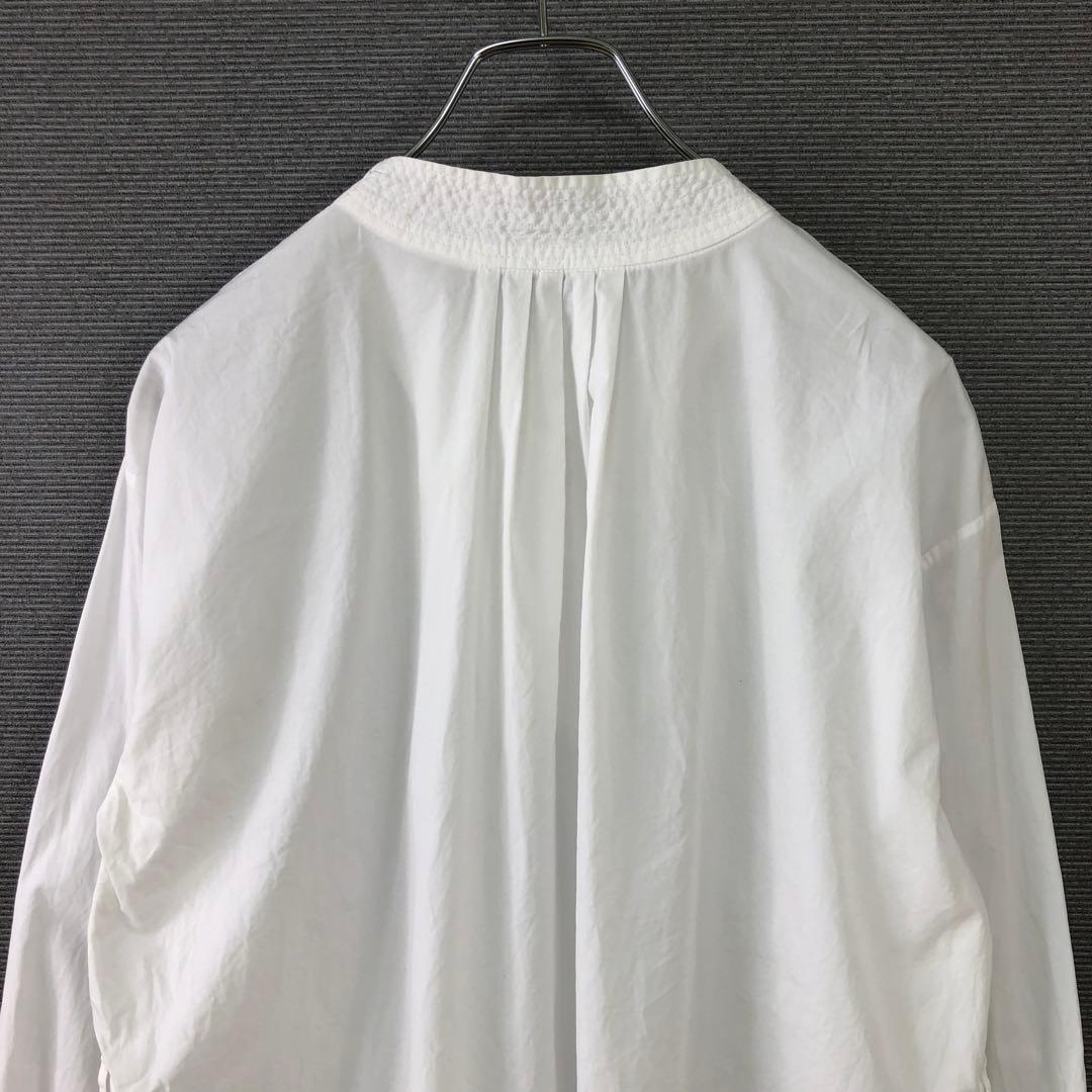 PallasPalace パラスパレス ノーカラーシャツ ブラウス ホワイト