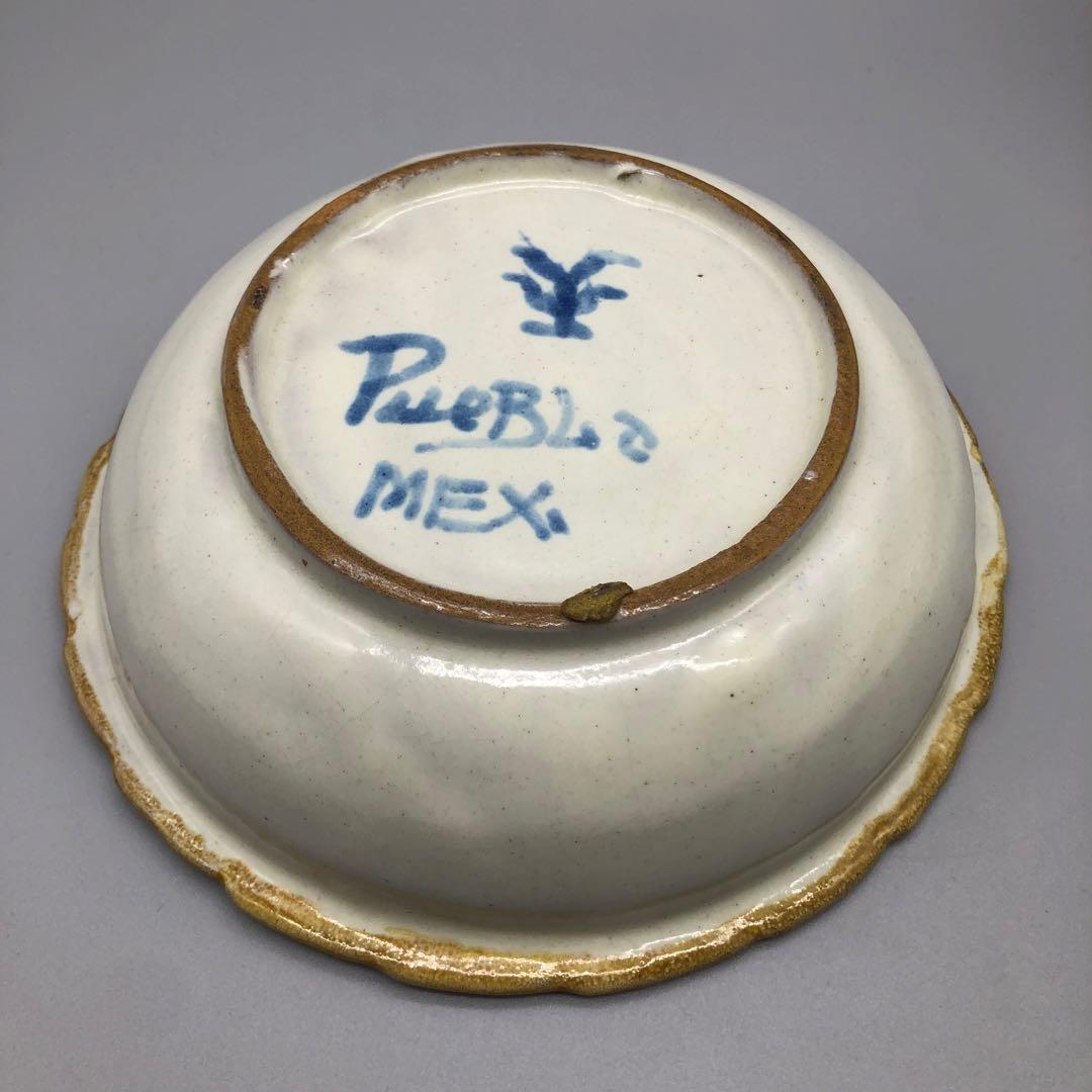 メキシコプエブラタラベラ焼ビンテージ陶器伝統工芸バード鳥ボウル鉢19cm5点B