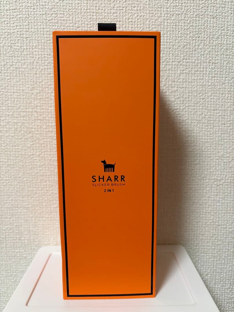 新品未使用 韓国発 SHARR ペットブラシ 黒 オレンジ 犬 猫 2in1