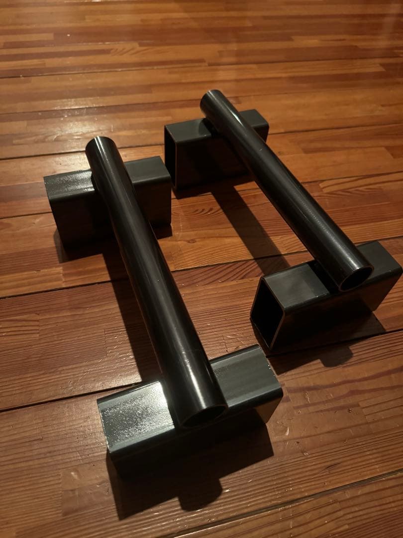 プッシュアップバー 倒立バー 金属製 黒 約30cm