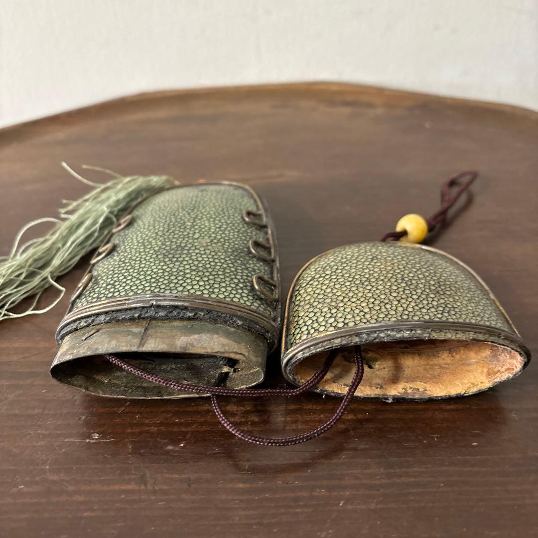 李朝時代後期 眼鏡匣 鮫皮　朝鮮王朝　アンティーク　韓国骨董　古道具　清朝