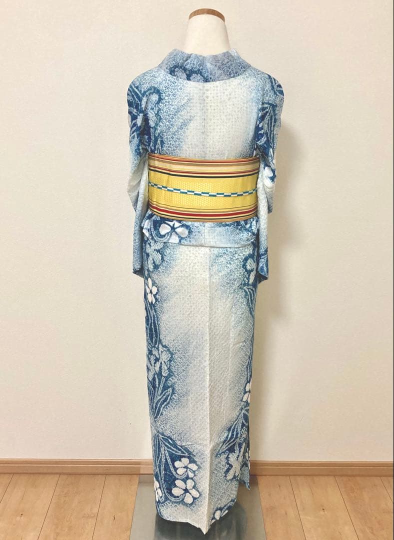有松絞り　浴衣　スミレ　裄66.5cm 美品