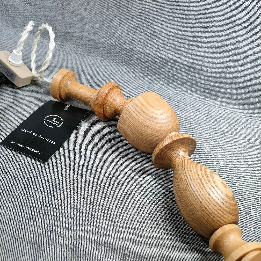 ★美品★オルネドフォイユ 木製ペンダントライト 1個（白コード）