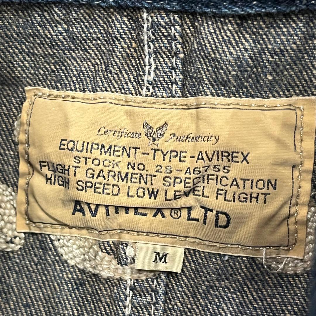 AVIREXアヴィレックス　デニムつなぎ　ツナギ　オールインワン　サイズM