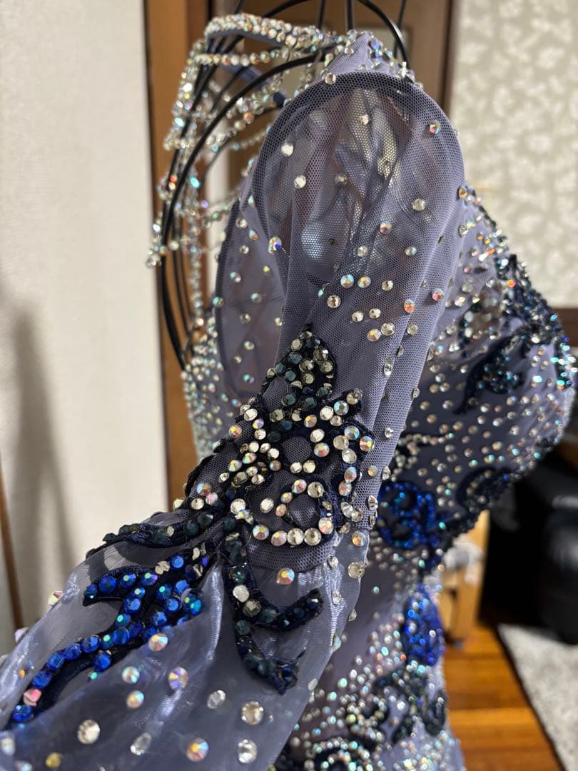 社交ダンスドレス　スタンダード　ブルーグレー