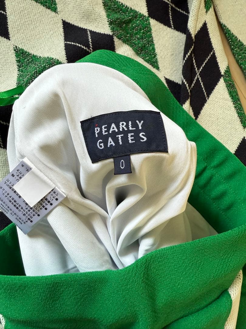 PEARLY GATES アーガイル柄ニット、スカート、 靴下の3点セット