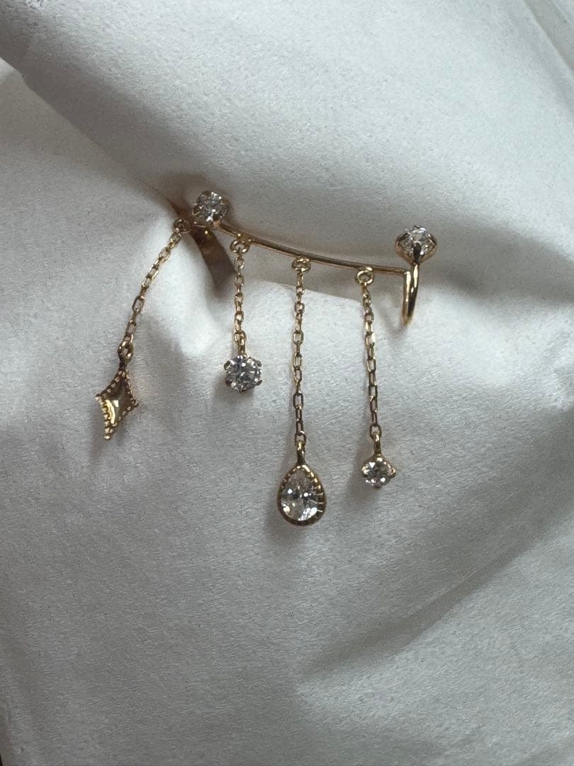 テイクアップ エレガント ゴールド チェーンピアス