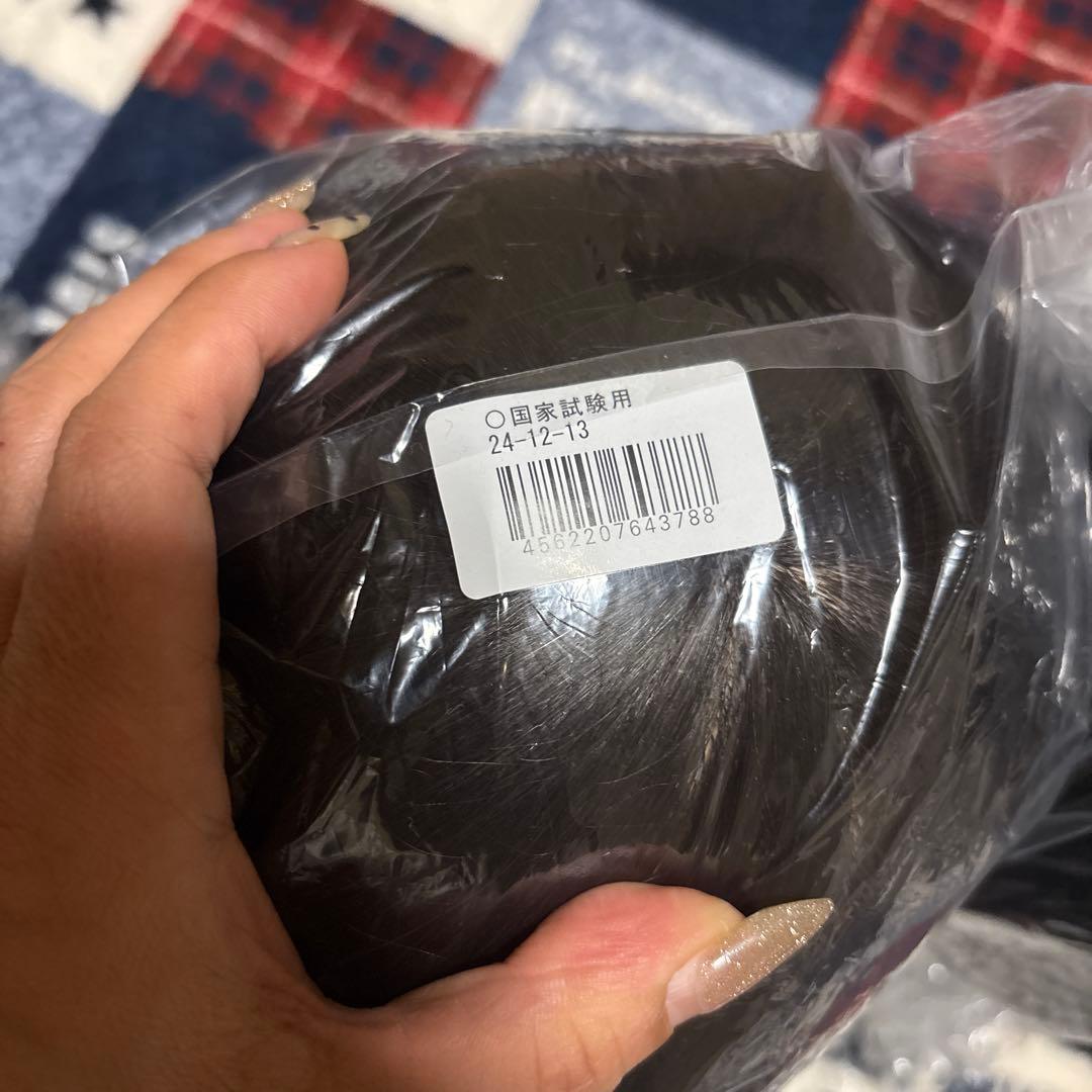 国家試験用　ブラックストレート ウィッグ 3個セット