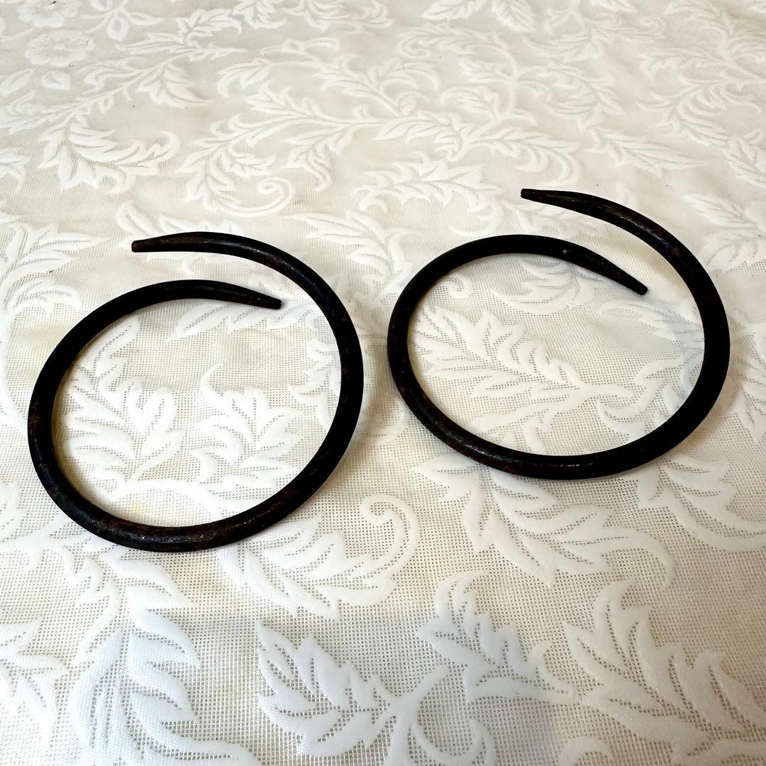 ♦︎未使用品♦︎茶道具　老松地紋　茶窯　窯鐶　釜　鉄製　古道具