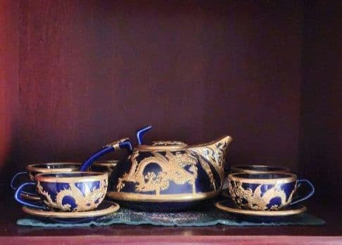 中国骨董唐物最高級品中国宮廷茶道具13点セット琉璃釉金絲象嵌龍乾隆帝愛用した物