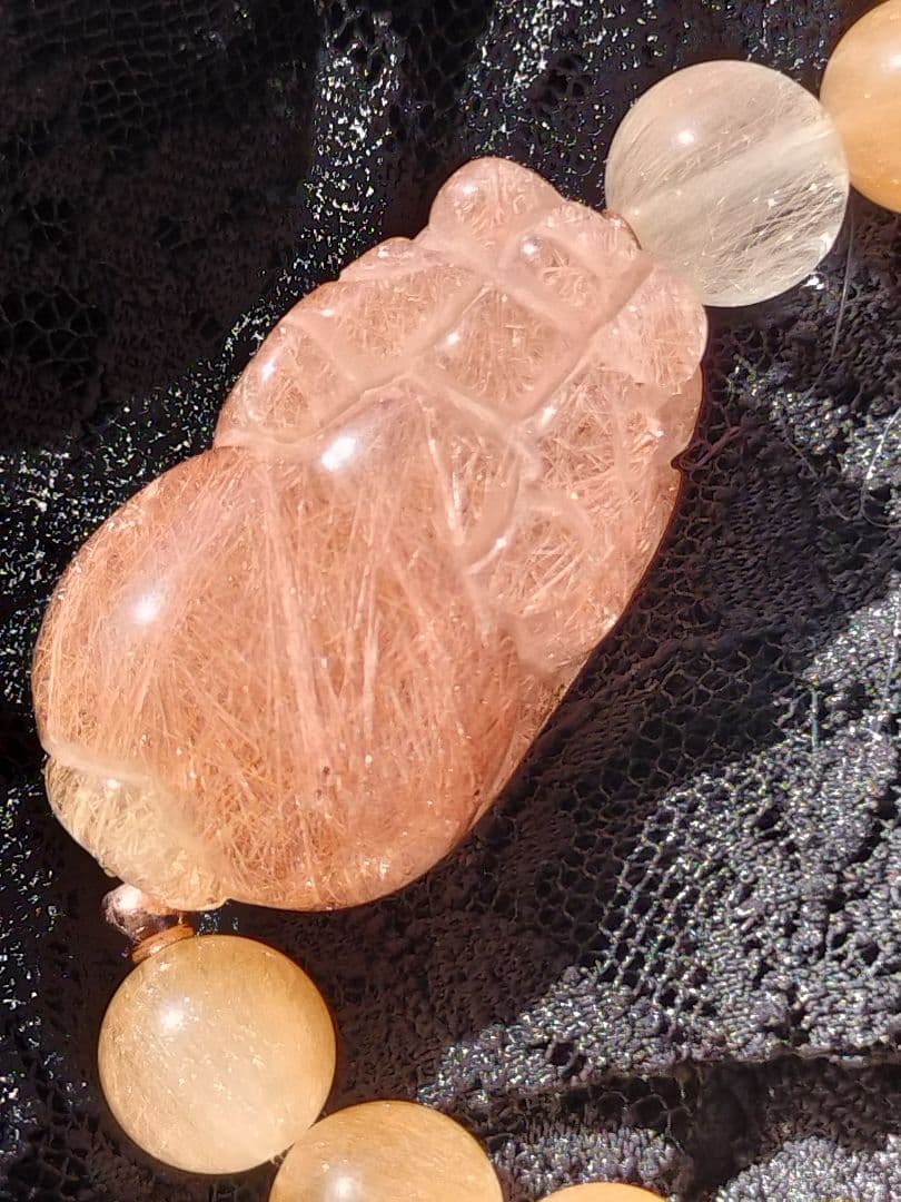 【金運恋愛運】ピンクルチル　貔貅　貫通穴あり　ビッグサイズ