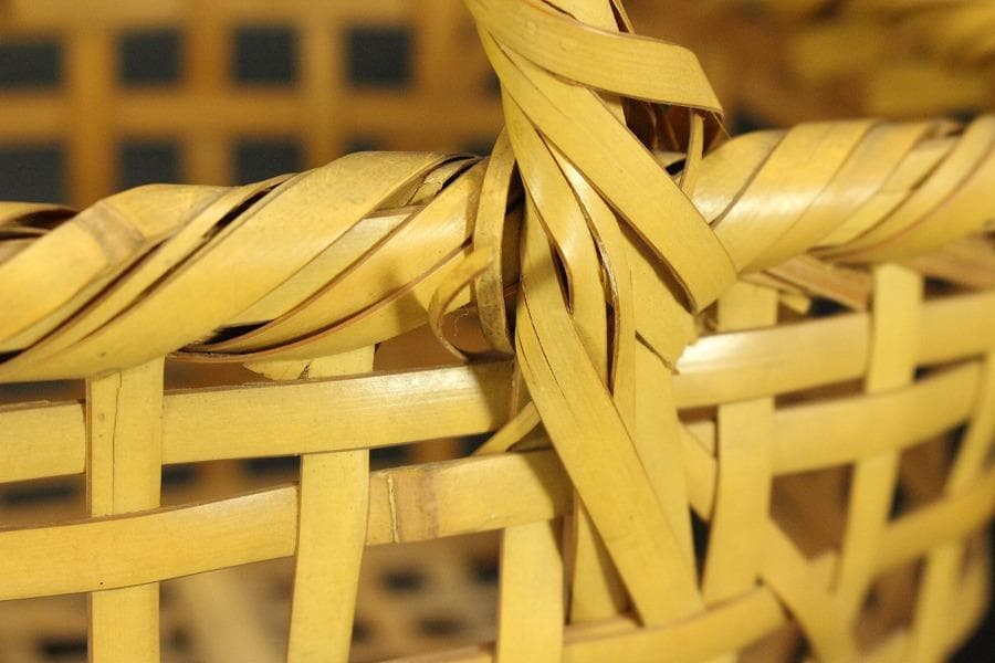 茶道具 白竹花籠 尚坡作 共箱(ZE656)