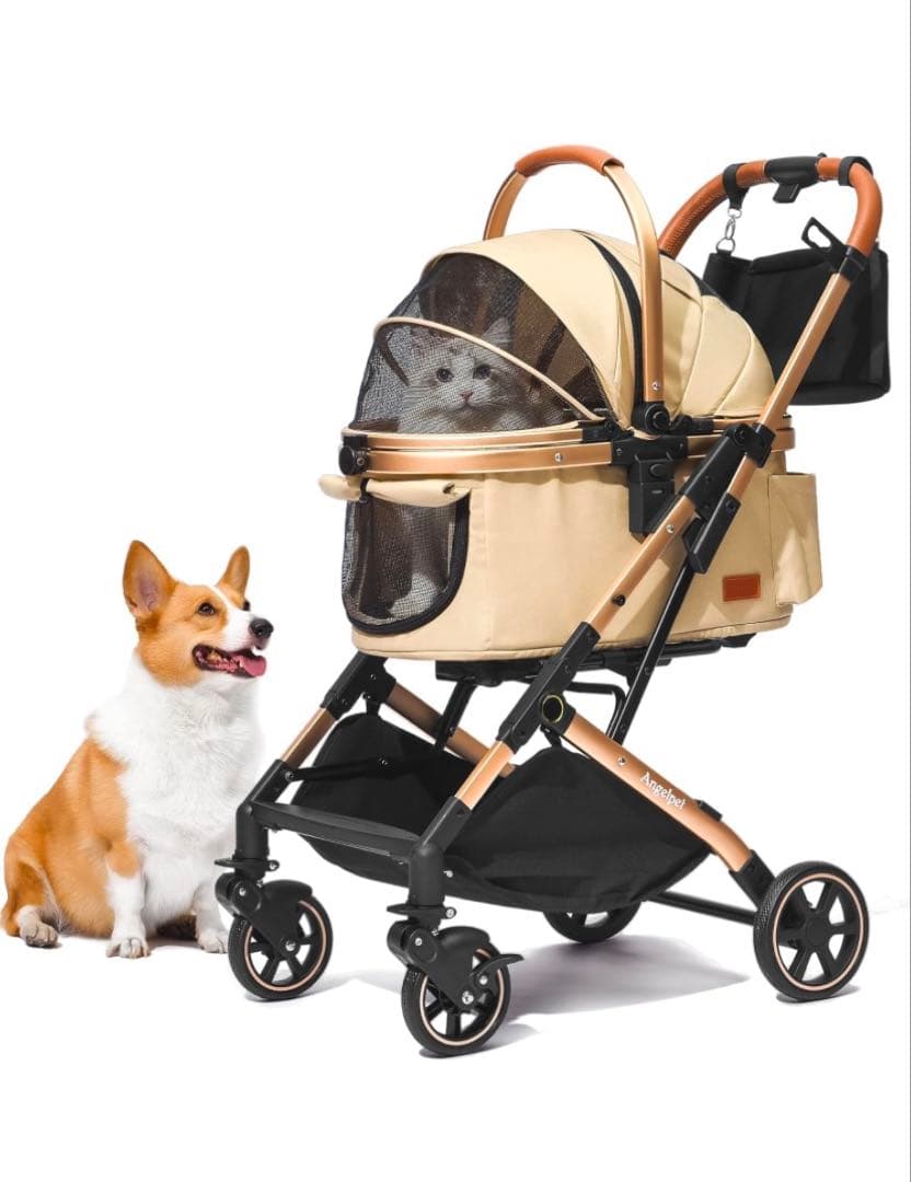 Angelpet ペットカート 分離型 猫 犬用 バギー いぬ用 4輪