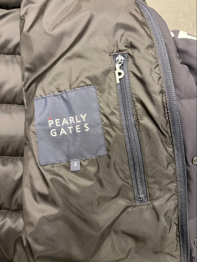 PEARLY GATES フード付きダウンジャケット ネイビー　サイズ4