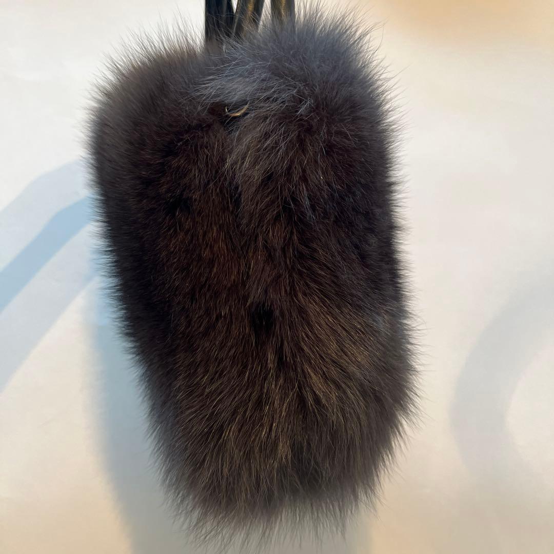 最終価格！天然毛皮■サガフォックス ファートートバッグ M 超美品★