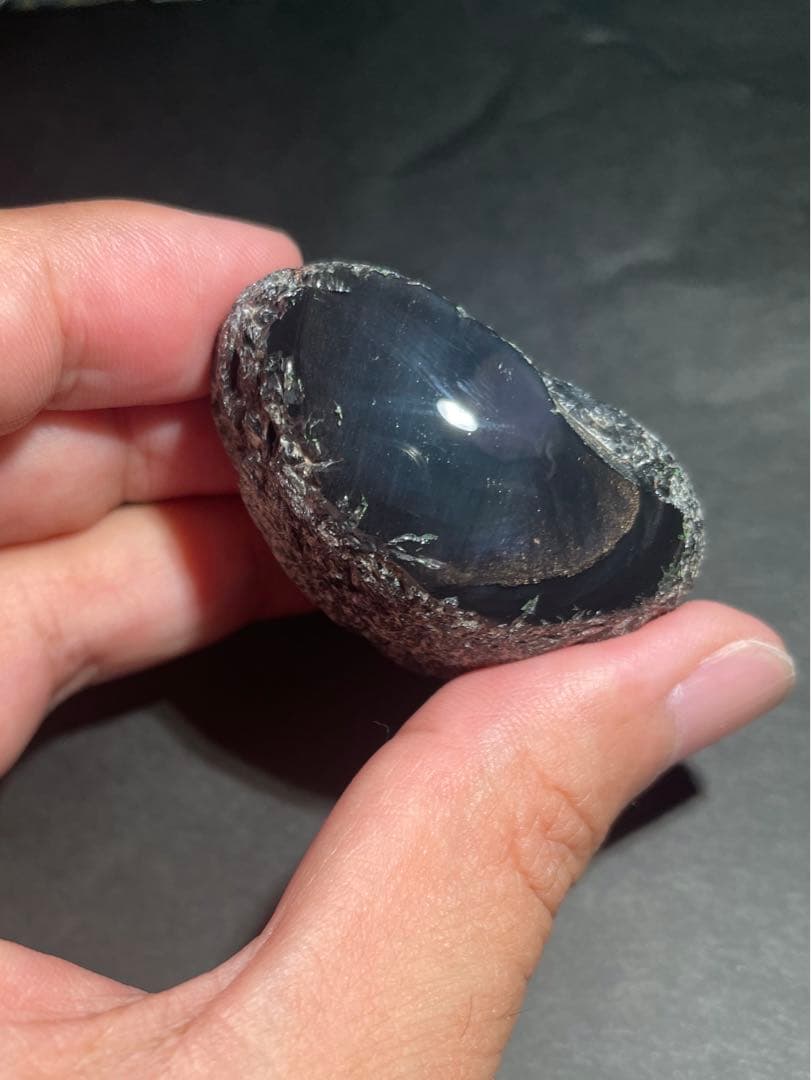 研磨品　十勝石玲瓏　特選6個セット　レインボーオブシディアン