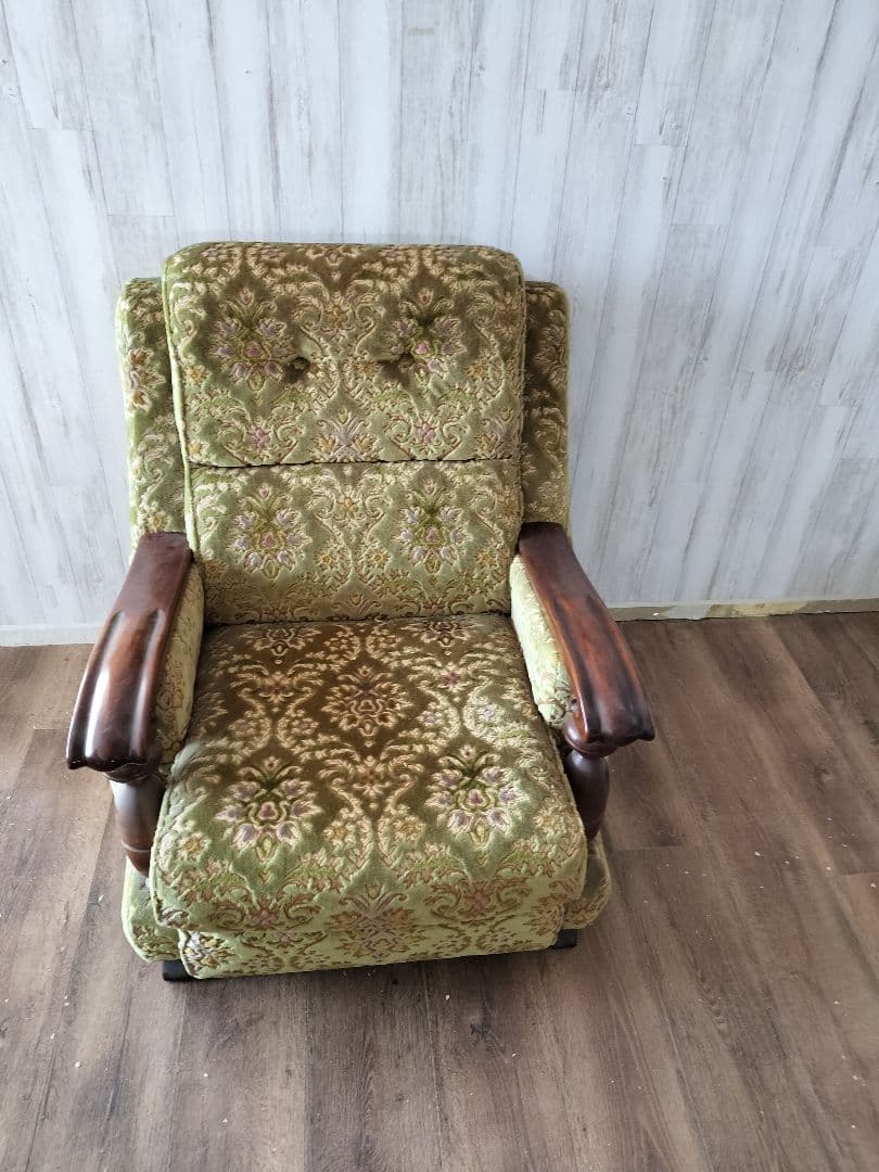 アンティーク　ソファ　金華山　昭和レトロ　1Pソファ　１人掛ソファ