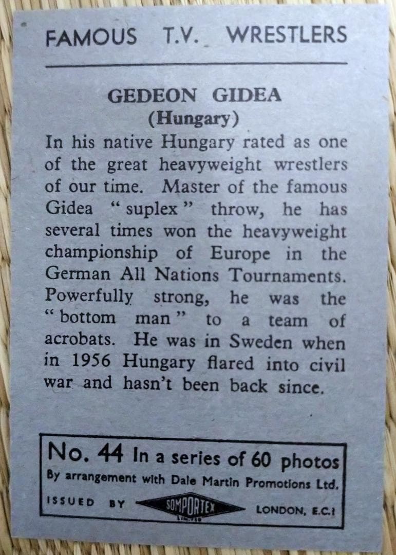 プロレス カード ギデオン・ギダ　幻の強豪