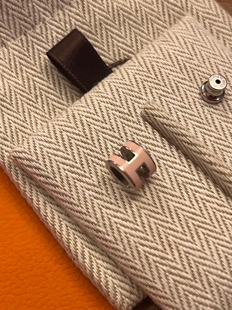 エルメス　ポップアッシュミニ　ローズドラジェ　×シルバー　ピアス(片耳)