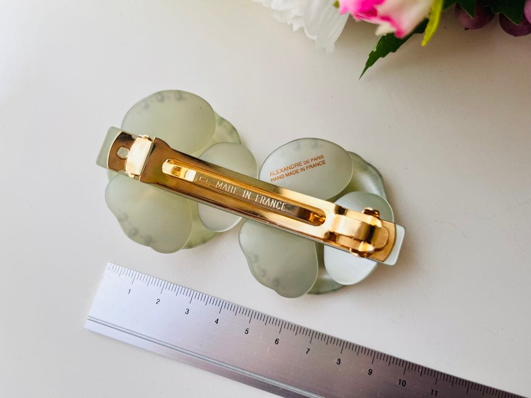 アレクサンドルドゥパリ　双子　カメリア　バレッタ　グリーン