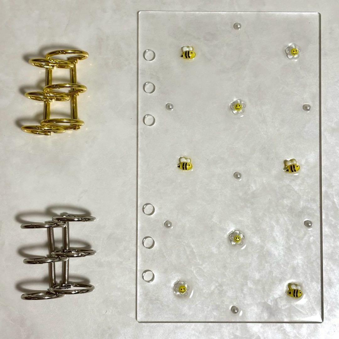 ✨milk⭐ ✨A6 アクリルレジンバインダー　リング付き