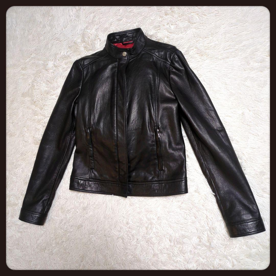 【入手困難・美品】グッチ☆レザージャケット ラムレザー LL ブラック×レッド