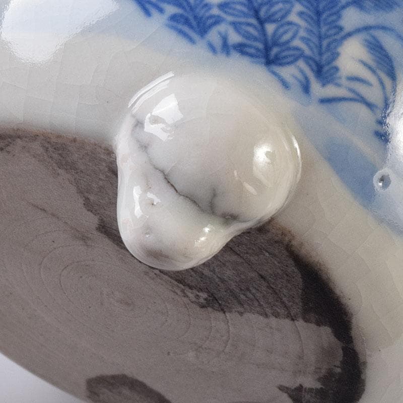 瀬戸焼　古瀬戸　染付秋草文　三つ足香炉　火入れ　V　R7933