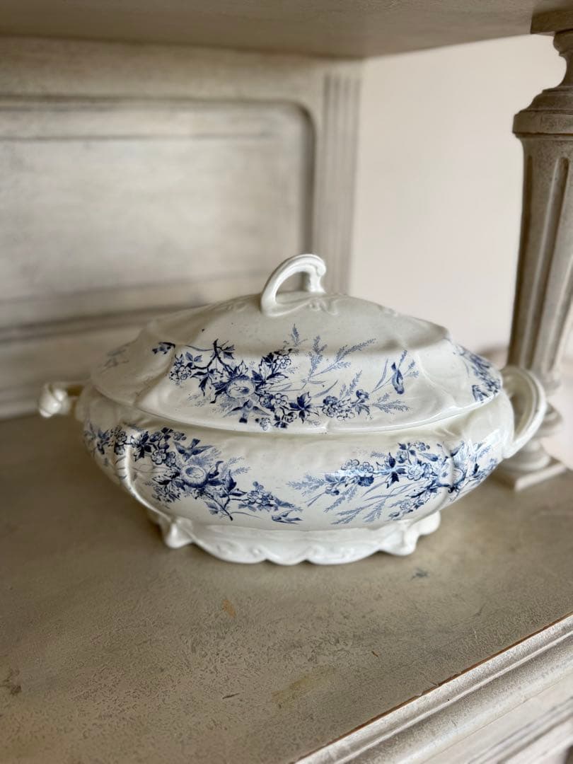 フランスアンティーク陶器クレイユモントローlinotteレアなスーピエール