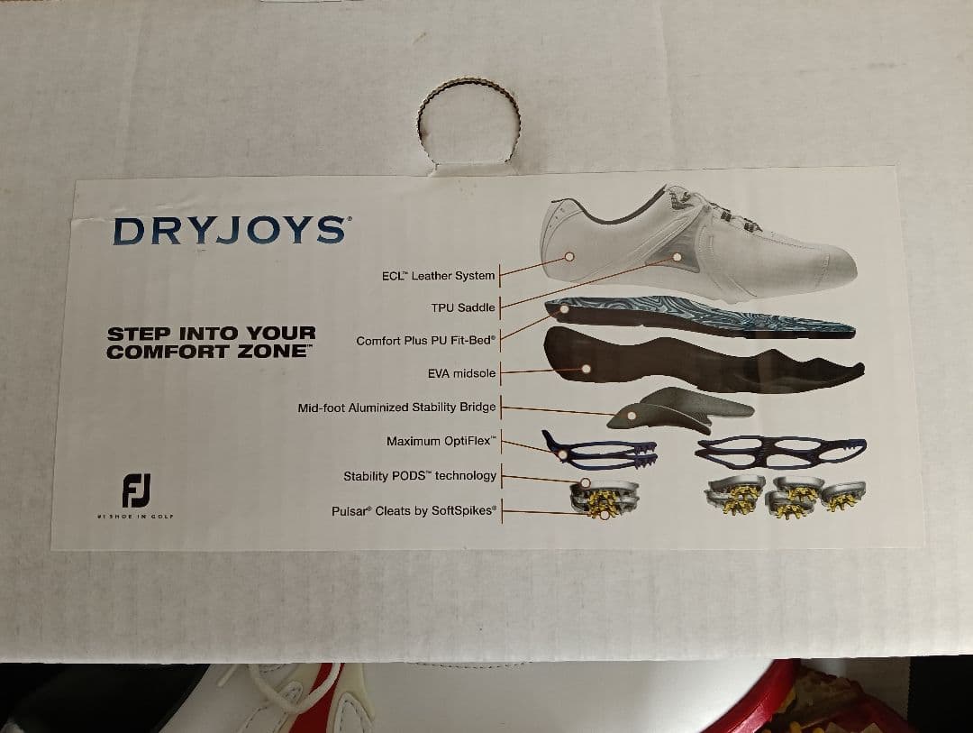 FootJoy ゴルフシューズ DRYJOYS ホワイト/レッド　25.5cm