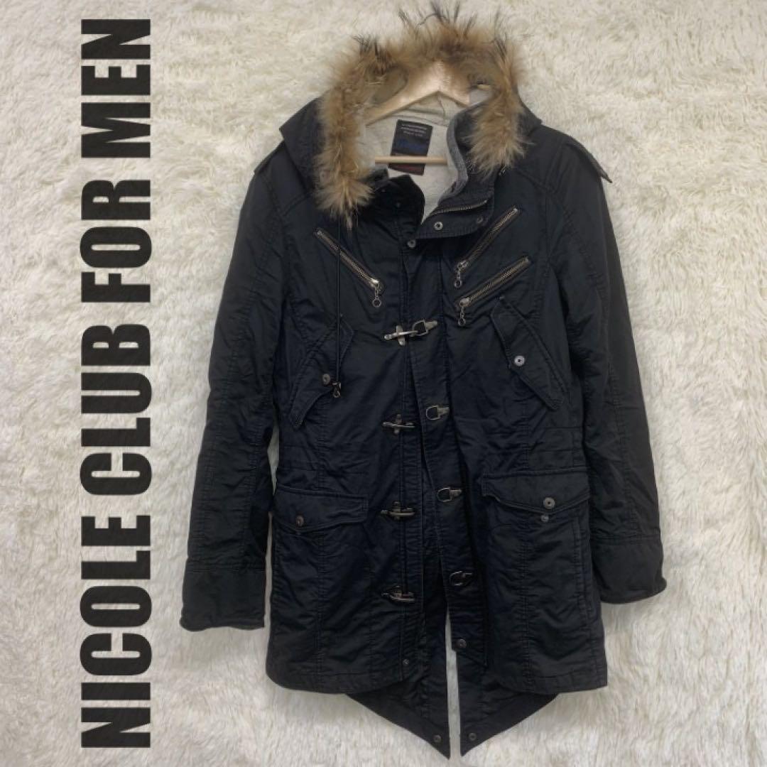 NICOLECLUBFORMENニコルジャケットライナー付き　ブラック　48