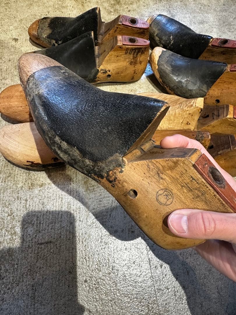 アンティーク 木製 靴 シューズ モールド 型 ビンテージ ディスプレイ