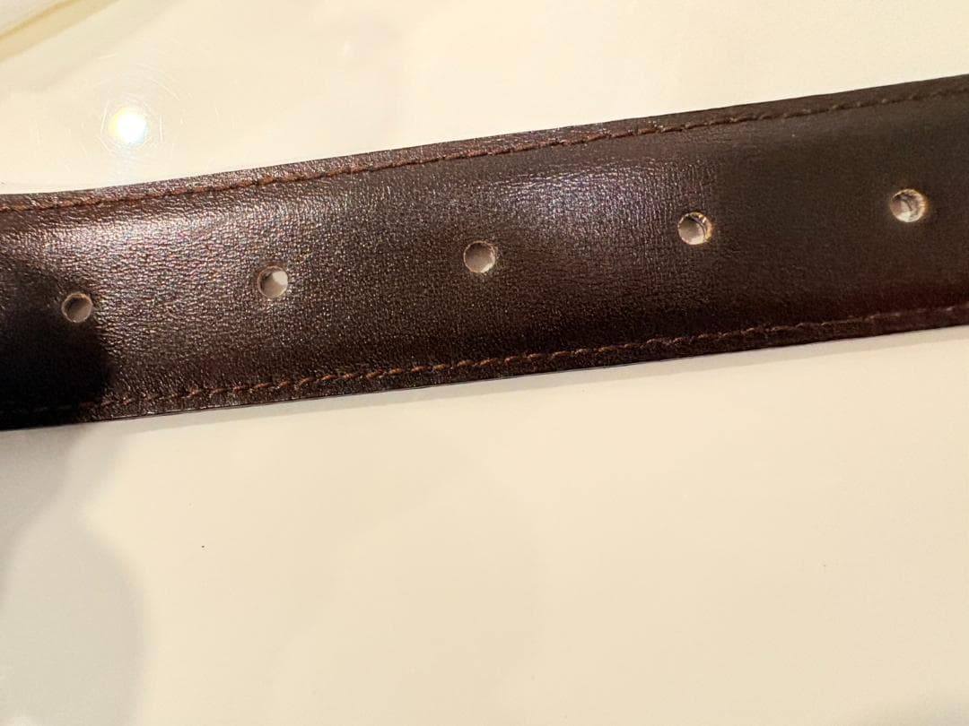 【美品】CELINE セリーヌ マカダム ブラックレザーベルト ゴールドバックル