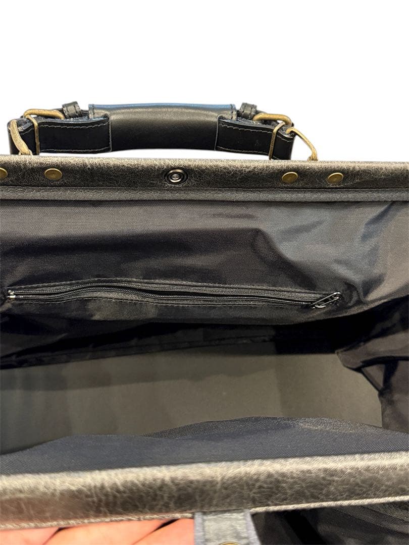 レトロアウトポケットダレスボストン本革付属　鞄の聖地兵庫県豊岡市製トラベルバッグ