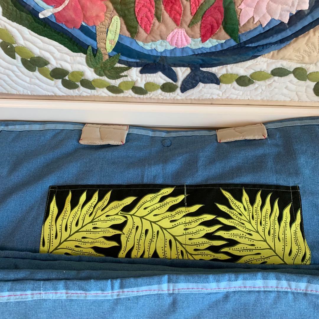 ハワイアンキルト　バッグ　タペストリー　フラガール 鳥　ハワイ　オーダー