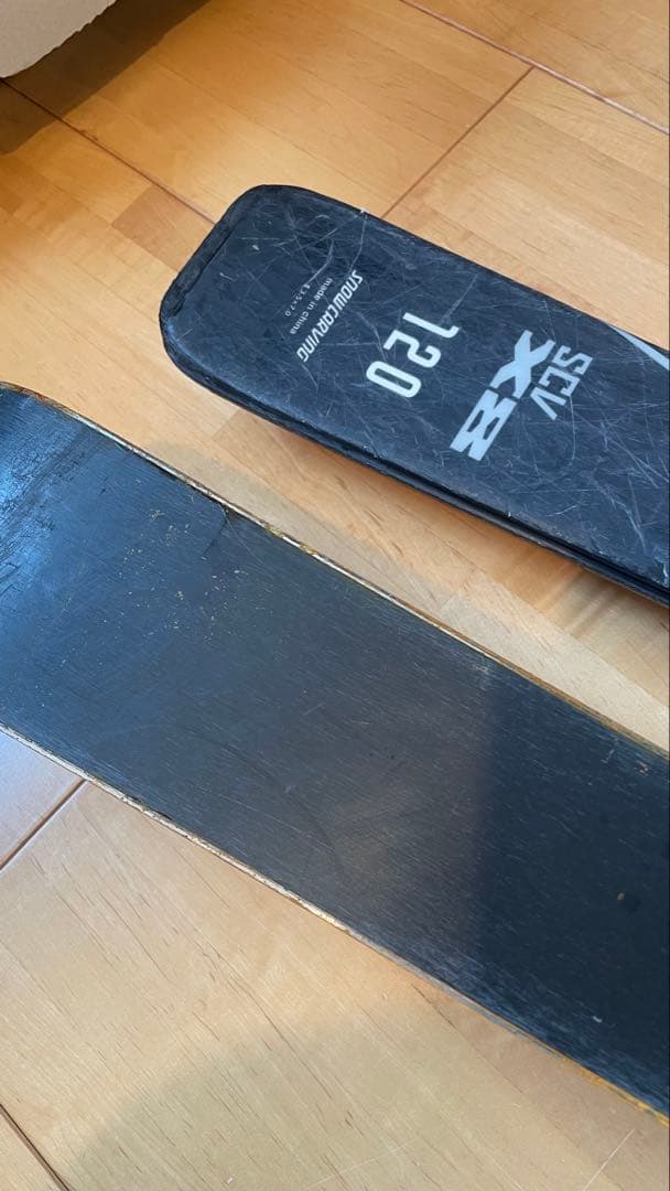 カービングスキー板120cmセットビンディングストック赤 子供キッズ ジュニア