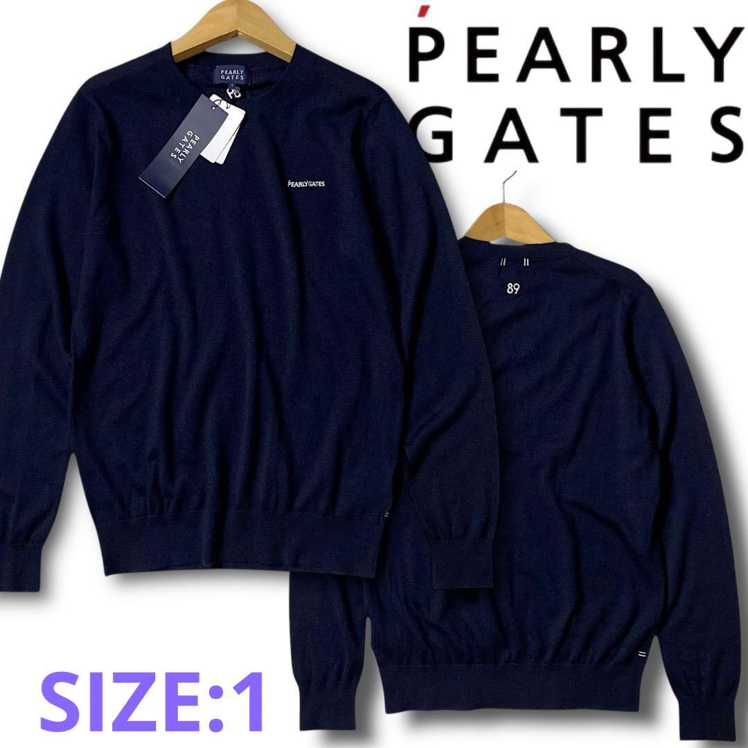 1 パーリーゲイツ 定4.1万 保温 カシミヤ ローゲージ ニット セーター 紺