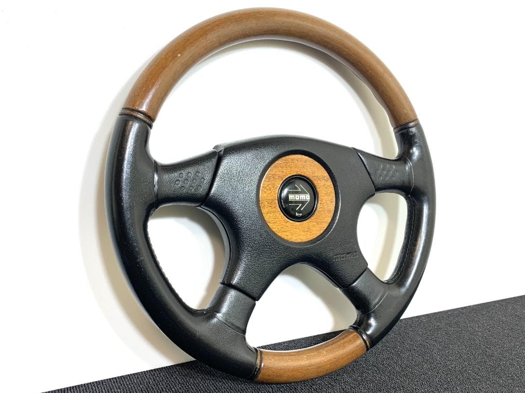 モモ オリンピック 3 ステアリング 35Φ 希少モデル ウッド レザー 当時物