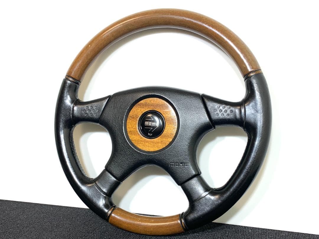 モモ オリンピック 3 ステアリング 35Φ 希少モデル ウッド レザー 当時物