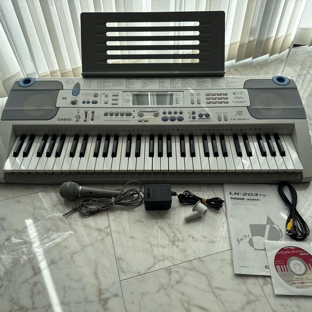【美品】CASIO カシオ　電子ピアノ　電子キーボード　LK-203TV