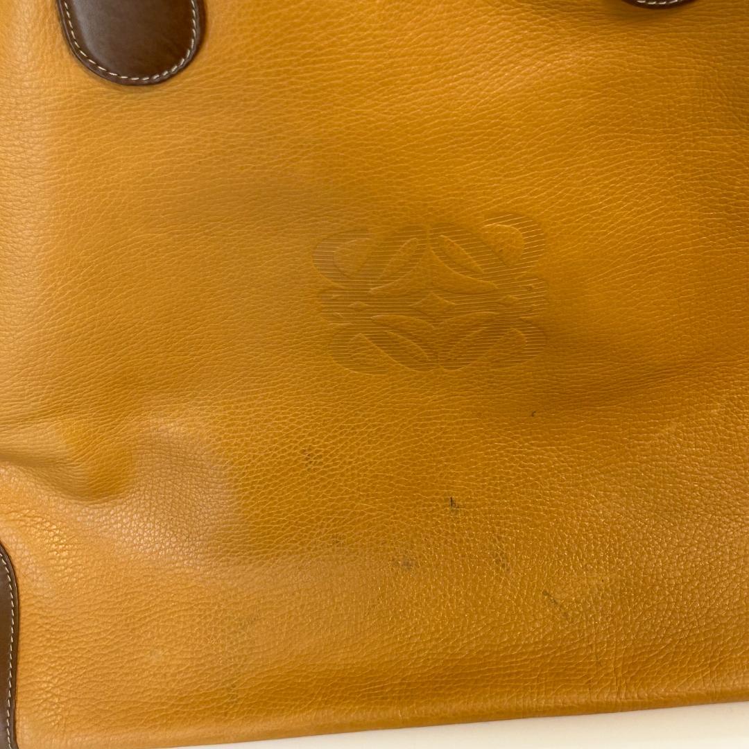 LOEWE ロエベ アナグラム レザー ボストンバッグ ブラウン系 50cm