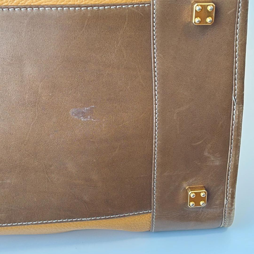 LOEWE ロエベ アナグラム レザー ボストンバッグ ブラウン系 50cm