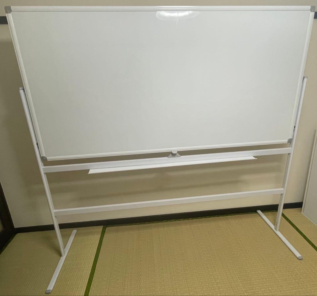 【送料込】SKK 大型ホワイトボード 両面1800×900 回転式キャスター付き