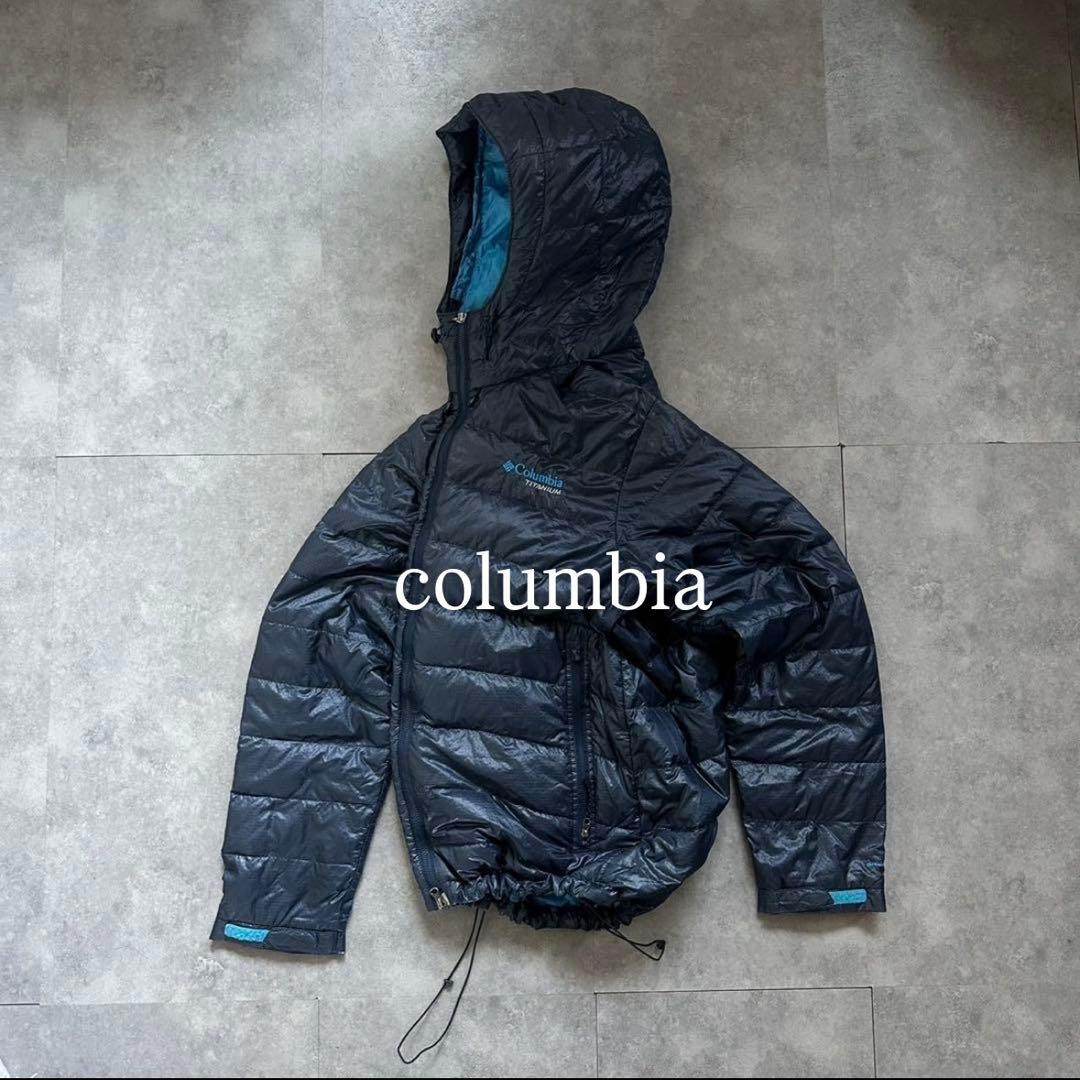 【大人気❗️】テック系！columbia マウンテンパーカー　ダウン　ネイビー　S