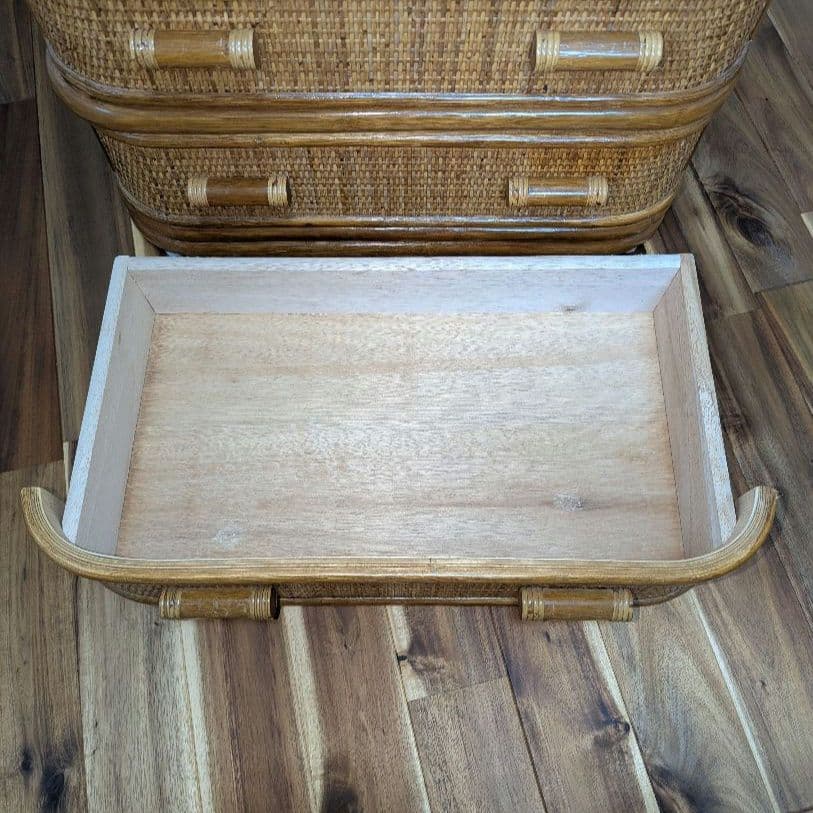 籐 ラタン チェスト 収納 タンス ４段　インテリア アンティーク 棚